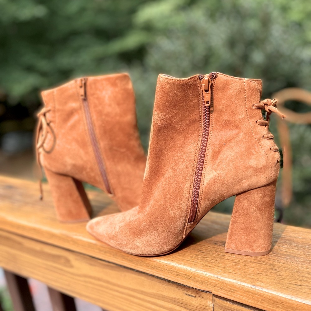 Chinese Laundry Kristin Cavallari 
Suede Back Tie Ankle Boots Size 8.5 - Picture 8 of 12